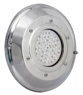 Artefacto de pileta de acero inoxidable para adosar con Leds blanco frío/ Azul / RGB 12V 9W MEGALEC- COBLA