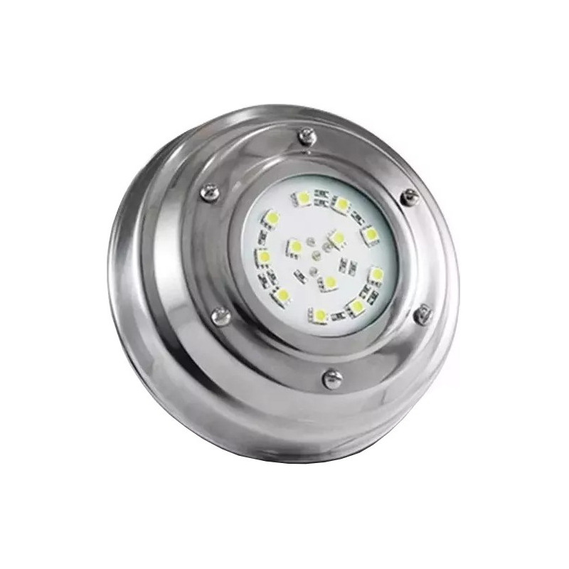 Artefacto de pileta de acero inoxidable para adosar con Leds blanco frío/ Azul/RGB 12V 4W  MEGALEC- COBLA