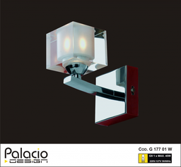 [9/G17701W-9-sincolor] Iluminación Interior - Aplique 1 Luz G9 Cromo  Línea G177 Cube telescopico cuadrado sincolor Fotoluz