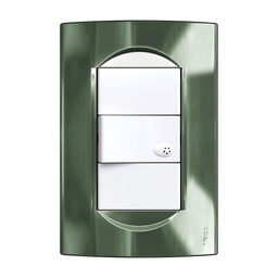 [35098/21-26-Cromo] Tapa Verona NBO 10x5 cm 3 Modulos Cromo Jeluz/Mavi