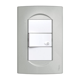 [35098/7-26-plata] Tapa Verona NBO 10x5 cm 3 Modulos  plata Jeluz/Mavi