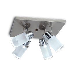 [AP-7304-PL-80-Acero] LINEA LORE E27 APLIQUE 4 LUCES 33X33 Vignolo