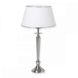 [LM4720-01YLB-56-cromo/cuero] Lampara de mesa TIZZIANA Cromo/cuero Luz del Siglo