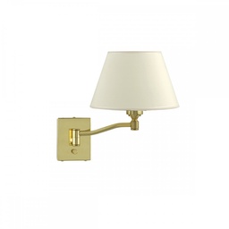[AP3011-01YLB-56-doradomate] aplique movil curvo c/pantalla dorado mate Conica Lienzo Blanco doradomate Luz del Siglo