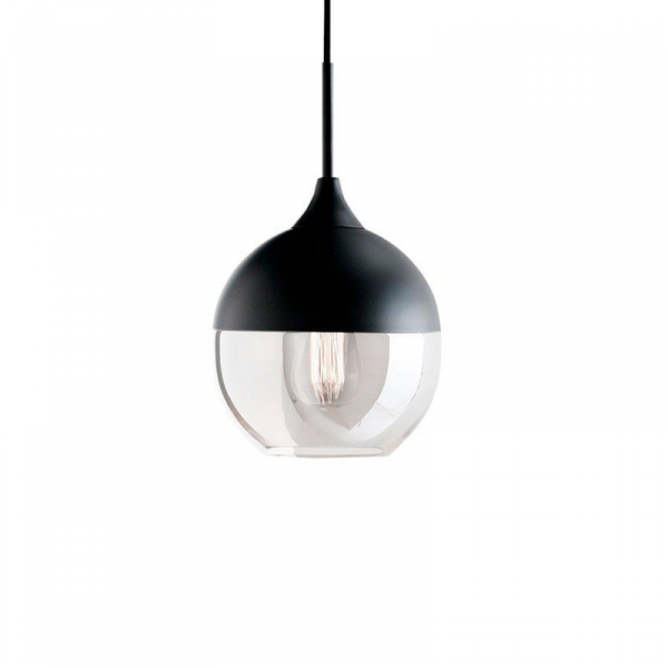 Colgante mitte negro de cristal de una luz para lámpara E27 Medidas: Ø630mm 200mm 180