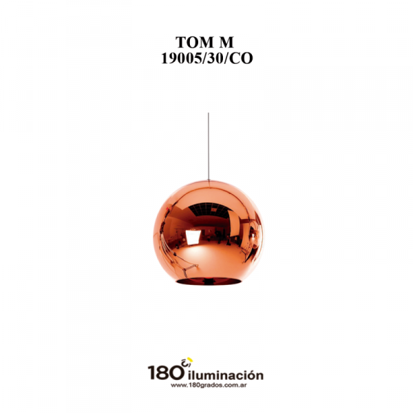 TOM M Colgante Tom 30cm Cristal espejo Niquel brillo E27 300M 180