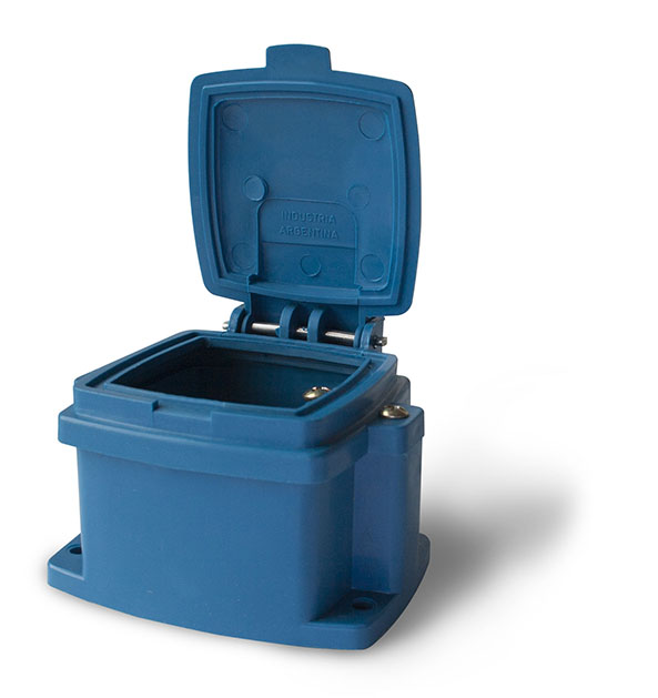 Caja capsulada azul estanca para aplicar vacia kalop azul Kalop