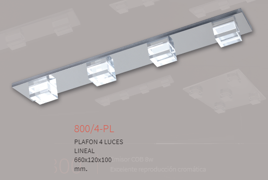 Plafon Lineal 4 Cob 40W Nova