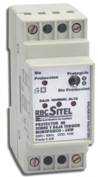 PROTECTOR DE SOBRE Y BAJA TENSION MONOFASICO - 5KW RBC-Sitel