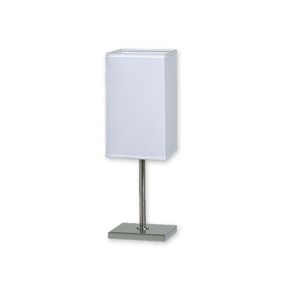 velador kiro acero c/pantalla Rectangular Lienzo Blanco acero Luz del Siglo