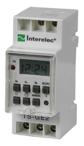 TIMER DIGITAL PARA RIEL DIN MOD: TS-GH2 PROGRAMACION SEMANAL Y RESERVA HORARIA 150 HS. Interelec