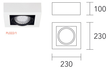 Plafon Kardanico AR111 1 luz lucciola