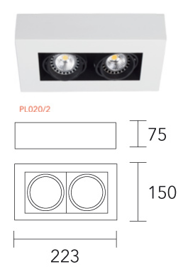 Plafon Cardanico DICRO 2 luces lucciola