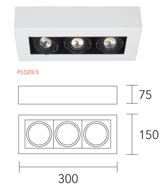 Plafon Cardanico DICRO 3 luces lucciola