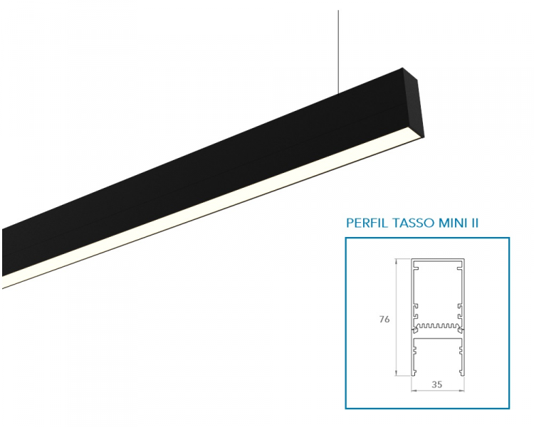 colgante Tasso mini II 32w 5500lm 1413mm35x76mm lucciola