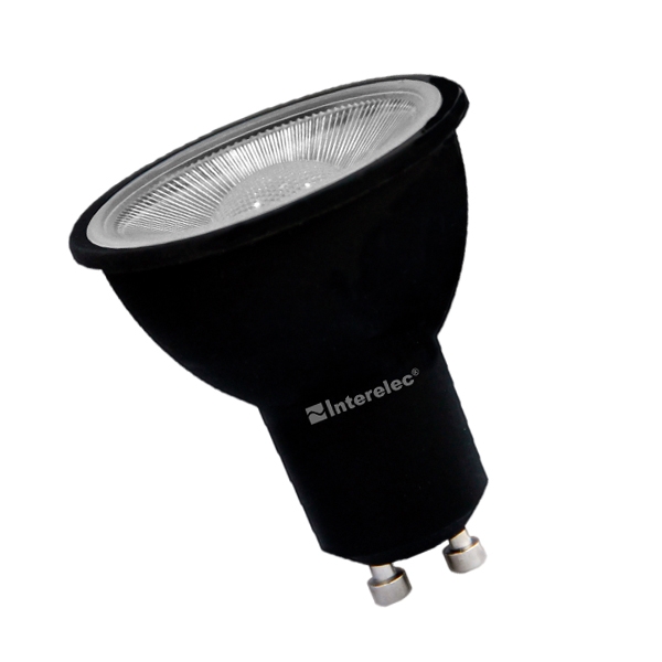 DICROICAS LED 220V 7W gu-10 NEGRA Interelec