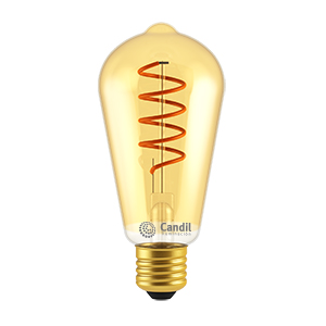 FILAMENTO GOLD - FILAM ORO E27 Lámpara filamento LED Dorada 5 Watts Candil Iluminacion S.R.L.