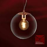 [WA15-1CO] Colgante globo de cristal transparente Accesorios Cobre. Diam. 15cm linea WATER ARA