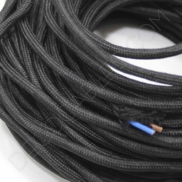 [401/MC/NE-124] Cable Tela 2x0.5mm negro valor x metro 180