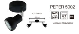 [5002/ne/02-124-negro] pepper 2l gu-10 negro 180