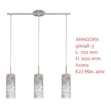 [191-68-ace] Colgante 3 luces  Simil Troy tulipa satinada con ala transparente acero Ronda