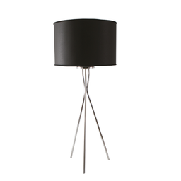 [LM15-27-Cromo] Lampara de mesa tripode con pantalla 30x30x20 Cromo Don Bell