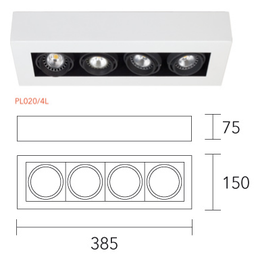 Plafon Cardanico DICRO 4 luces Lineal lucciola