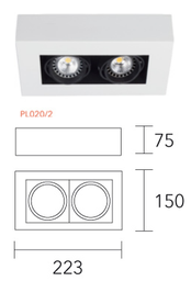 Plafon Cardanico DICRO 2 luces lucciola