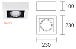 Plafon Kardanico AR111 1 luz lucciola