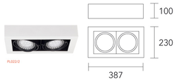 Plafon Kardanico AR111 2 luces lucciola