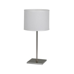 [VE6005-01ZLB-56-acero] velador onik base cuadrada c-pant Cilindrica Lienzo blanco acero Luz del Siglo