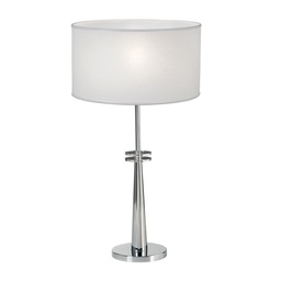 [VE4700-01ZLB-56-cromo] velador acrilico cromo c/pantalla Cilindrica Lienzo blanco cromo Luz del Siglo