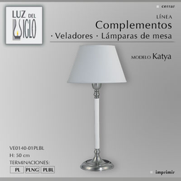 [VE0140-01YLB-56-ac-bco-ac-neg] velador katya aecro-bco-negr c/pant Conica Lienzo Blanco ac-bco-ac-neg Luz del Siglo